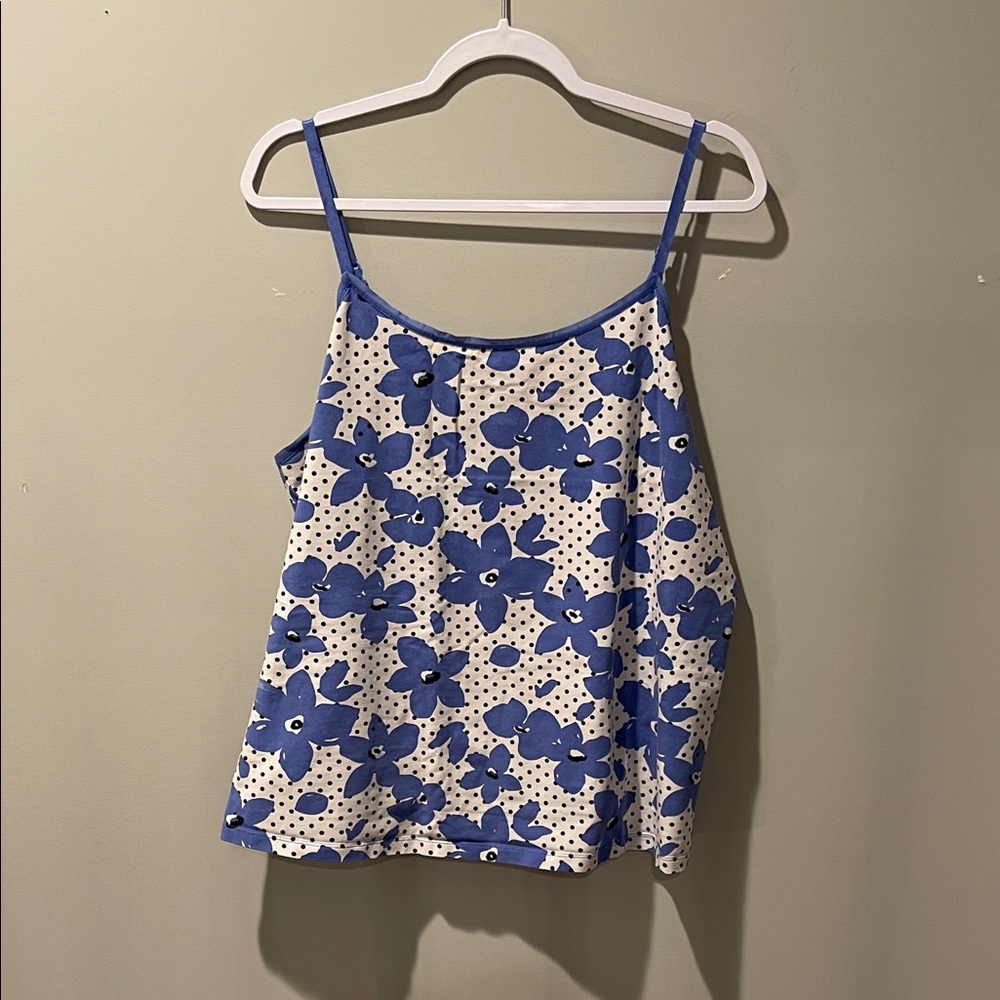 Lane Bryant Blue and White Floral Camisole